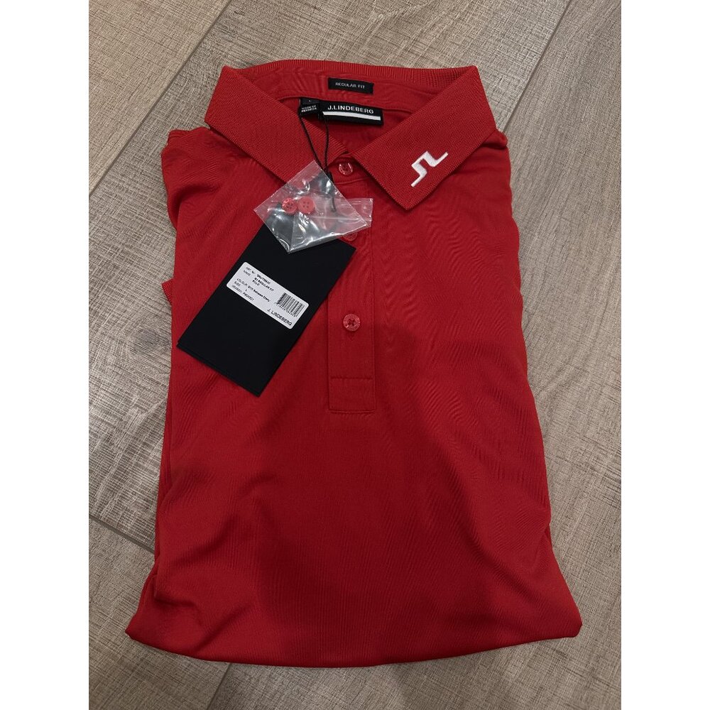 J.Lindeberg Men's KB Solid Regular Fit Short Sleeve Polo Shirts Size Large NWT